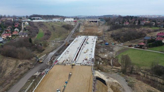 Budowa półnoicnej obwodnicy Krakowa ZDJĘCIA LUTY 2024