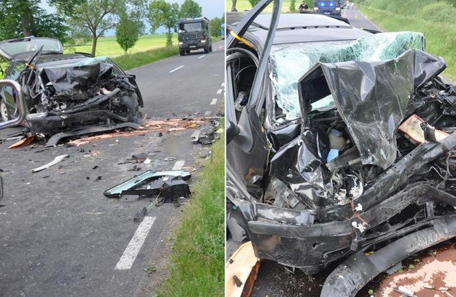 Potworny wypadek pod Piszem! Volkswagen i volvo roztrzaskane. Na miejscu śmigłowiec [ZDJĘCIA]. 