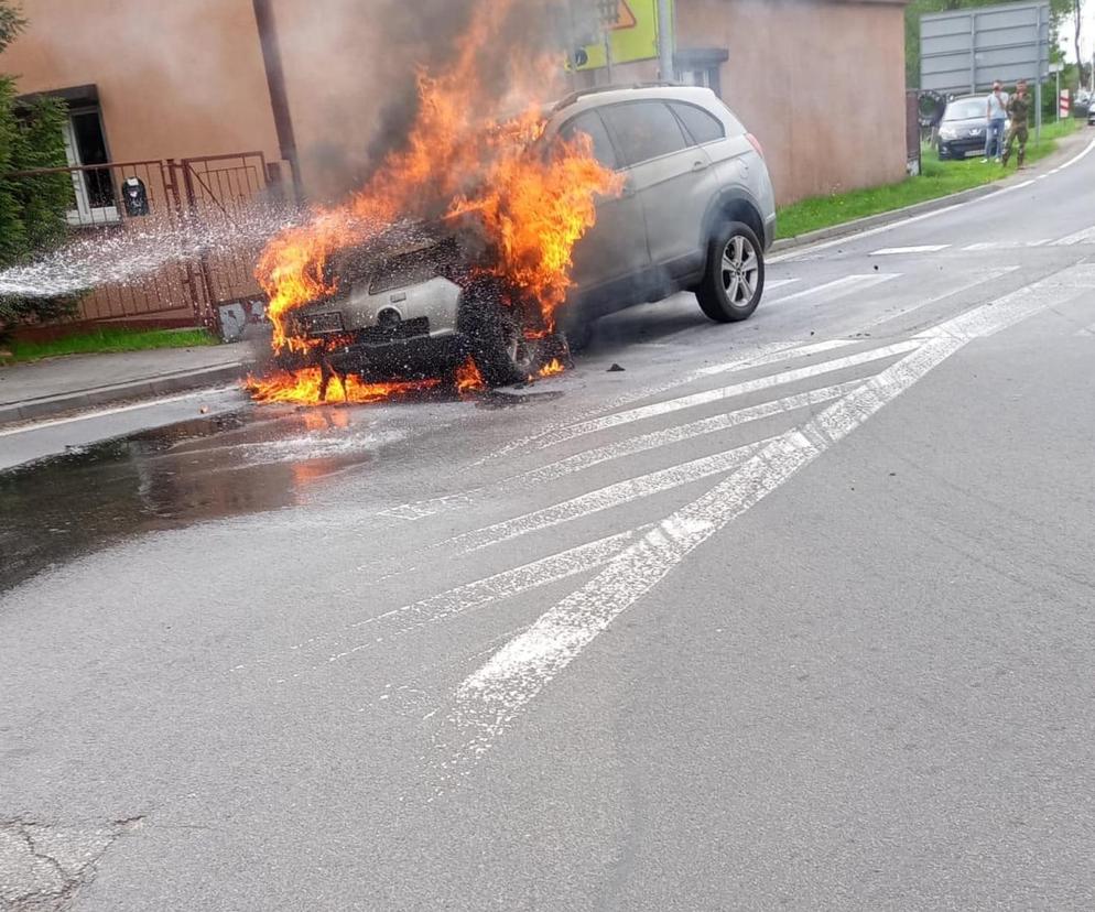 Pożar samochodu osobowego w Tworogu