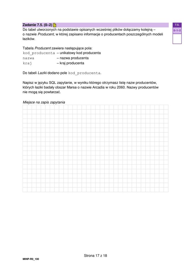 Matura 2025 informatyka rozszerzona - arkusz CKE 14.05.2025 - Formuła 2023