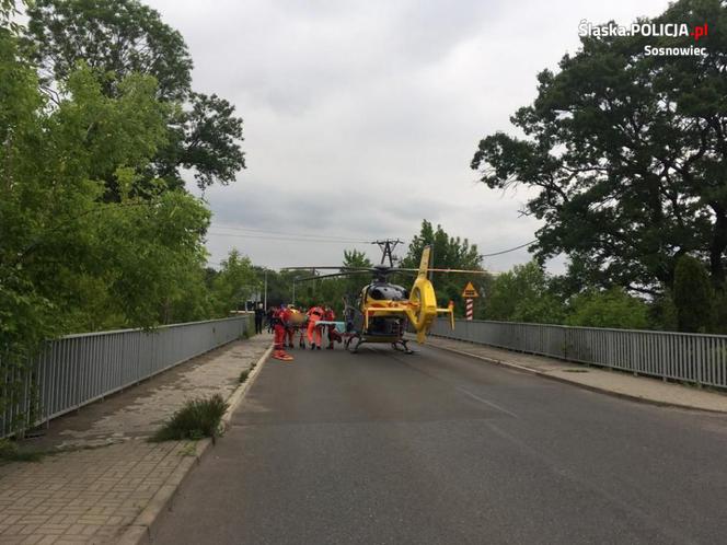 Sosnowiec: DRAMATYCZNA akcja na moście! 6-letni chłopiec wpadł pod auto dostawcze. W akcji LPR