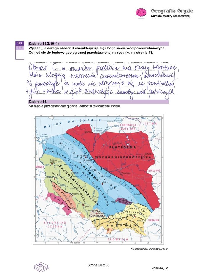 Matura próbna 2024 - geografia