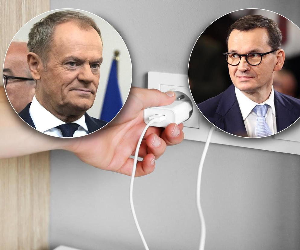 Tusk i Morawiecki pokłócą się o zamrożenie cen prądu