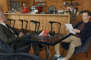 Barwy szczęścia, odcinek 3249. Kornel (Jakub Bohosiewicz), Dominika (Karolina Chapko), Łukasz (Michał Rolnicki)