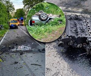 Tragiczny wypadek na Mazurach. Samochód rozpadł się na pół!