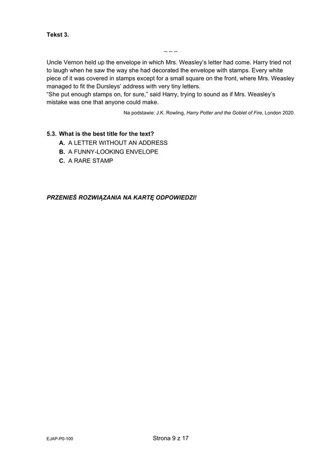 Matura 2025: angielski 7.05.2025. Arkusze CKE, poziom podstawowy [Formuła 2015]