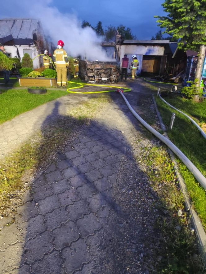 Pożar budynków w Kuźnicy Starej
