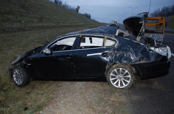 Dachowanie bmw na A4 w powiecie jarosławskim