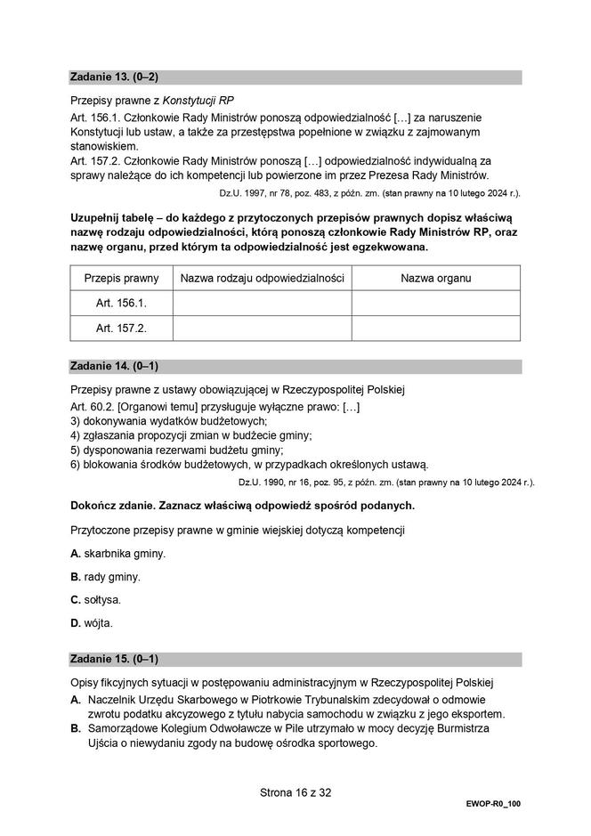 WOS 2024 - matura, arkusze CKE (formuła 2015)