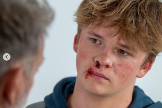 Na sygnale. Wiktor (Wojciech Kuliński), Czarek (Maksymilian Balcerowski)