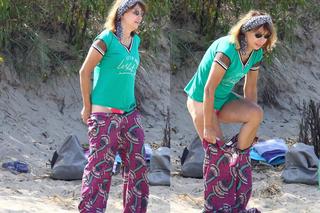 Grażyna Wolszczak na plaży w Gdańsku