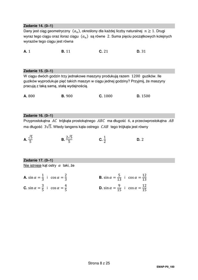 Matura matematyka 2022 - arkusz CKE POPRAWKA