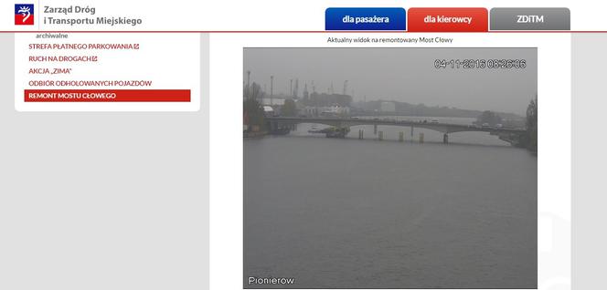 Remont Mostu Cłowego na żywo w Internecie