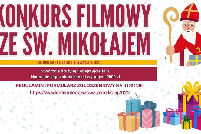 Ogólnopolski konkurs filmowy „Święty Mikołaj – człowiek o niezłomnej wierze” - plakat