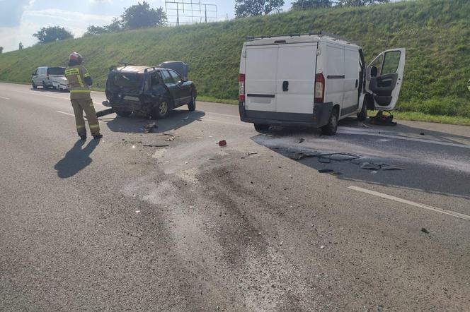 Wypadek na autostradzie A4 w powiecie strzeleckim