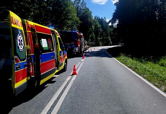 Wypadek motocyklisty w Kaletach