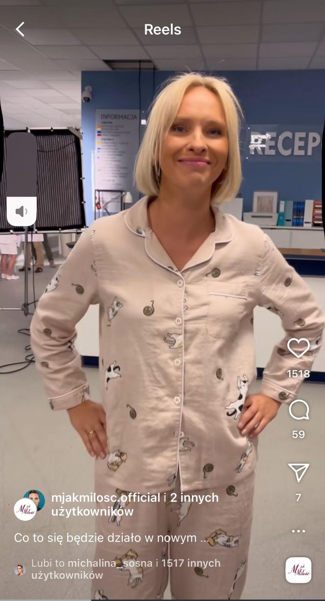 M jak miłość. Dorota (Iwona Rejzner) na planie