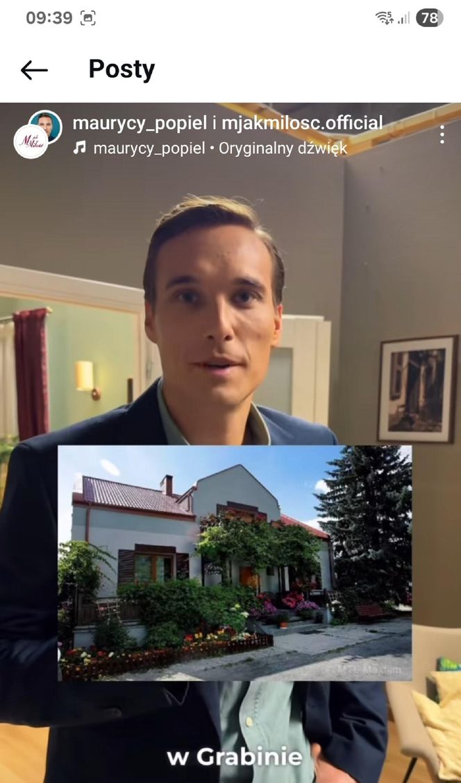 M jak miłość nowy sezon. Olek (Maurycy Popiel) na planie pyta gdzie jest dom w Grabinie