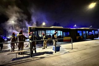 Pożar autobusu w Warszawie