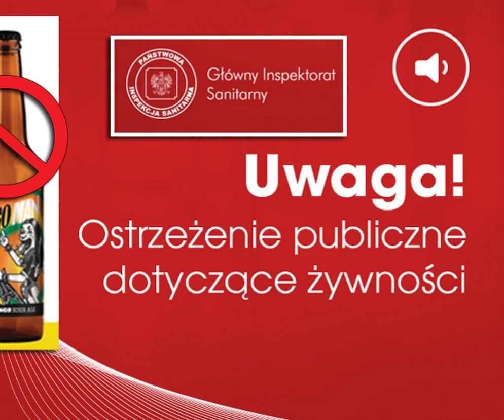 Ostrzeżenie publiczne dotyczące żywności: Wycofanie partii piwa o smaku mango z powodu ryzyka rozsadzenia butelki produktu.