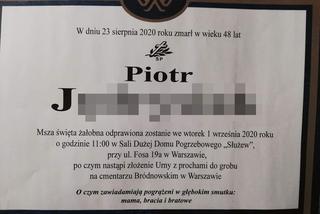 Warszawa: Ciało Piotra, którego zadźgała ukochana na weselu w Markach spocznie niebawem w mogile!  