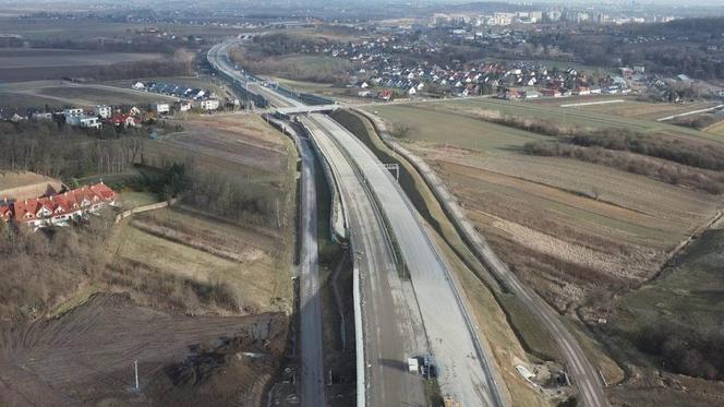 Budowa północnej obwodnicy Krakowa - zdjęcia styczeń 2024