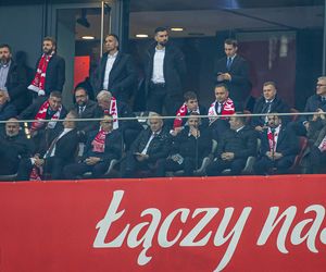 Karol Nawrocki na meczu Polska - Holandia