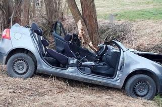 Wypadek w Lutczy. 20-letniego kierowcę do szpitala przetransportował śmigłowiec LPR