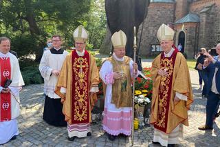 Płock. Kardynał Dziwisz odsłonił Okno papieskie! Ponad tysiąc marmurów i granitów!