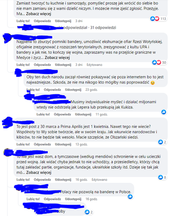 Komentarze pod ankietą