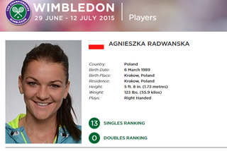 Radwańska na Wimbledonie - strona zawodniczki w oficjalnym serwisie
