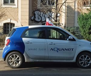 Protest pracowników wodno-kanalizacyjnych w Aquanet