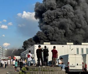 Mazowieckie. Pożar hali w Wólce Kosowskiej. Trwa ewakuacja i gaszenie obiektu [ZDJĘCIA]