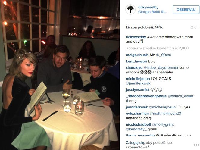 Taylor Swift na kolacji z fanem