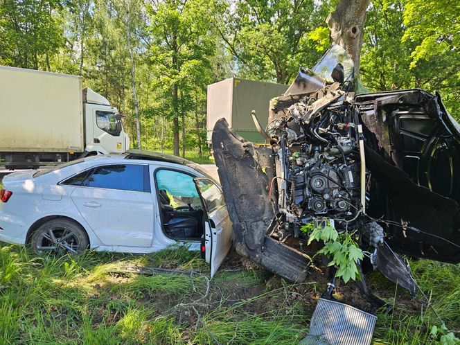 Śmiertelny wypadek na DK 27 pod Żarami. Kierujący audi Q7 nie żyje [ZDJĘCIA].