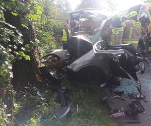 Samochód z czteroosobową rodziną uderzył w drzewo. Tragiczny wypadek na trasie Górowo Iławeckie – Kamińsk
