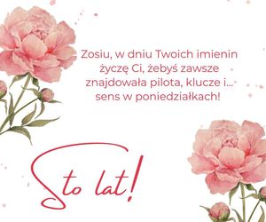 Kartka z życzeniami na imieniny Zosi