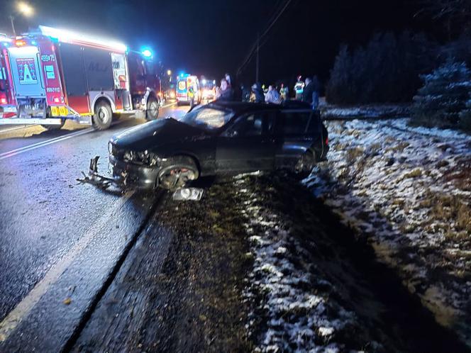 wypadek w Parszowie 11.02.2022