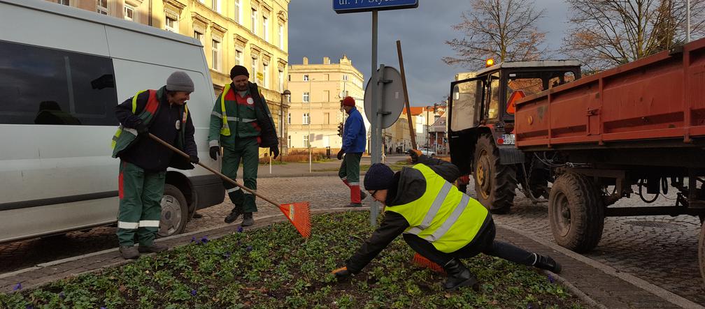 Za nieco ponad miesiąc wiosna! Na skwerach w Lesznie zaczęły się już pozimowe porządki