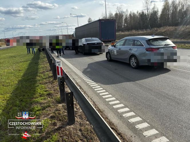 Karambol na A1 pod Częstochową