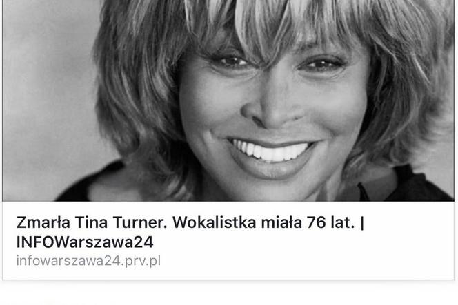 Tina Turner nie żyje - fake news o śmierci gwiazdy