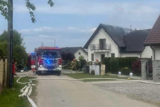 Pożar domu w powiecie bielskim