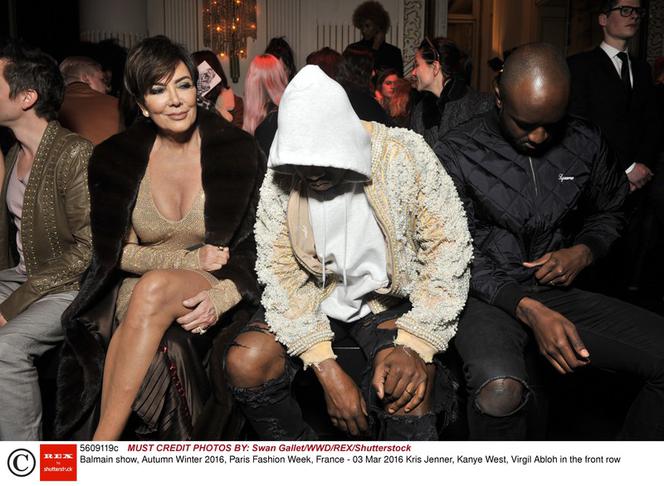 Kanye West na pokazie Balmain