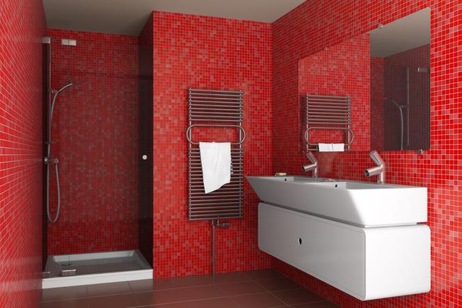 Czerwona łazienka inspiracje