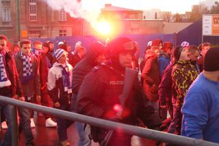 Przemarsz kibiców Wisły Płock na Inea Stadion w Poznaniu