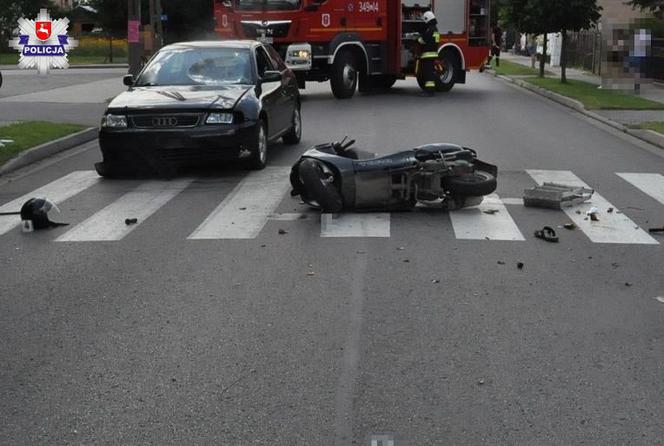 Kierujący skuterem rąbnął w Audi A3. Prowadził mając 2,6 promila alkoholu