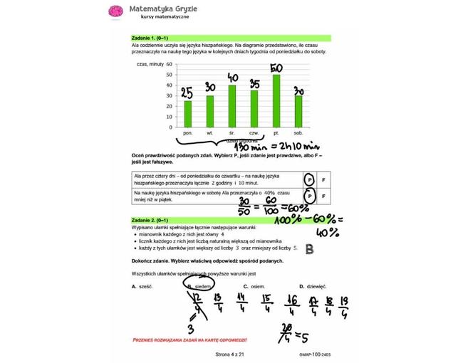 Egzamin ósmoklasisty 2024: matematyka. Zadania, arkusze CKE i odpowiedzi z matematyki 15.05.2024