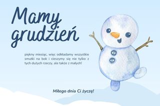kartki na dzień dobry w grudniu