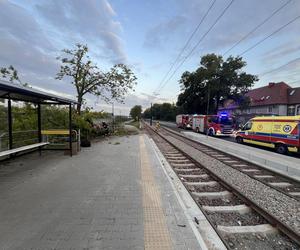 Wypadek na DTŚ. Samochód dostawczy wypadł z drogi. Jedna osoba poszkodowana