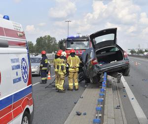 Wypadek Na S8, wjechał na barierki